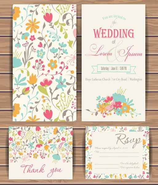 Plantillas de tarjeta vectorial floral . — Vector de stock