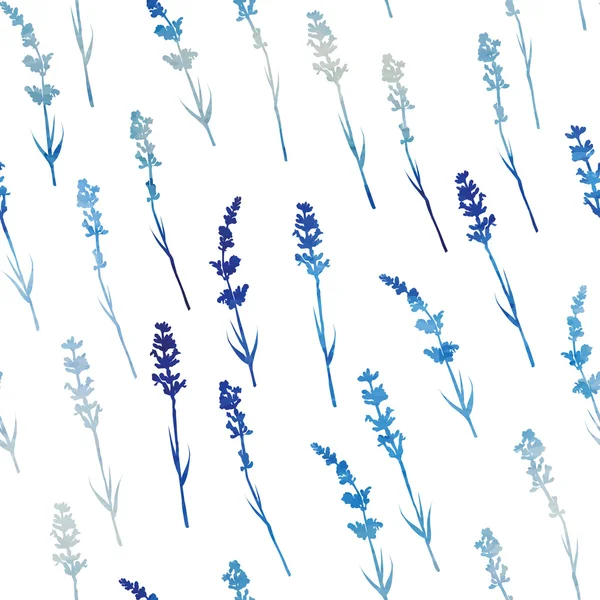 Seamless watercolor lavender pattern.