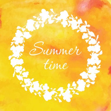 Yaz çelenk ile kartı.