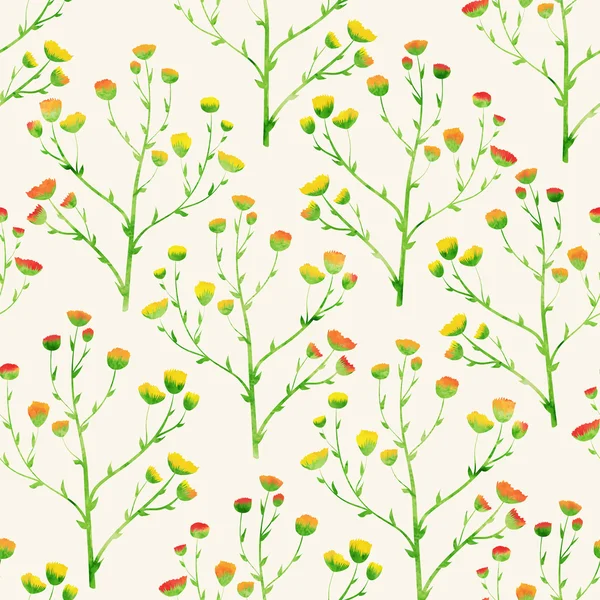 Padrão sem costura com mão desenhado doodle flores — Vetor de Stock