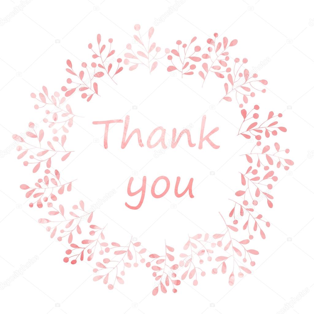 Thank You Card With Watercolor Wreath Stock Vector Image By C Liddiebug Thank You Card With Watercolor Wreath Stock Vector Image By C Liddiebug