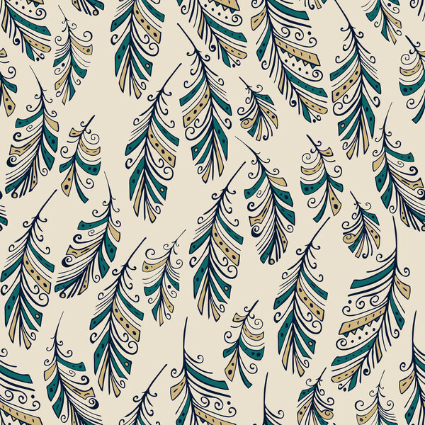 Feather seamless pattern.
