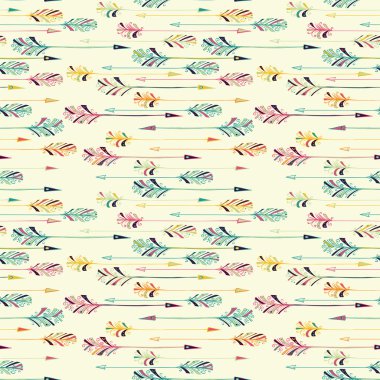 Feather arrow seamless pattern. clipart