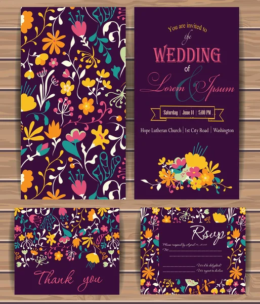 Plantillas de tarjeta vectorial floral . — Vector de stock