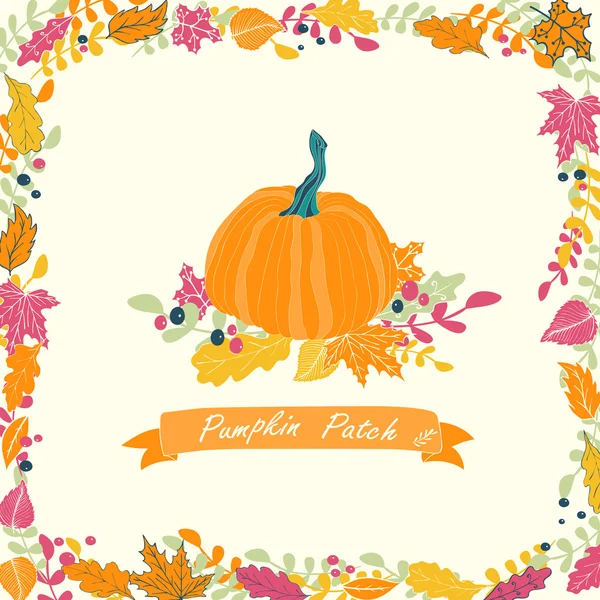 Diseño de tarjeta de parche de calabaza . — Vector de stock