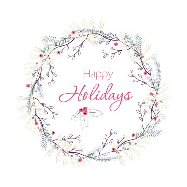 Happy holidays greeting card clipart