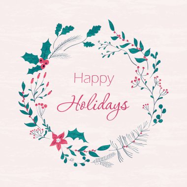 Happy holidays greeting card vector Happy holidays greeting card vector