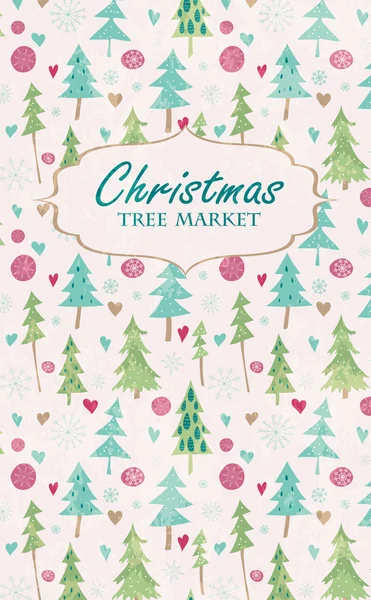 Weihnachtsbaummarkt-Schriftzug — Stockvektor