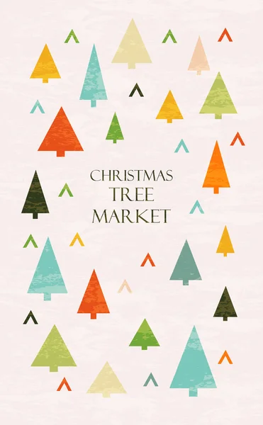 Kerstboom markt belettering — Stockvector