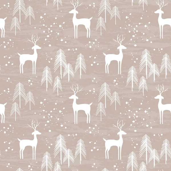 Winter forest seamless pattern — Stock Vector