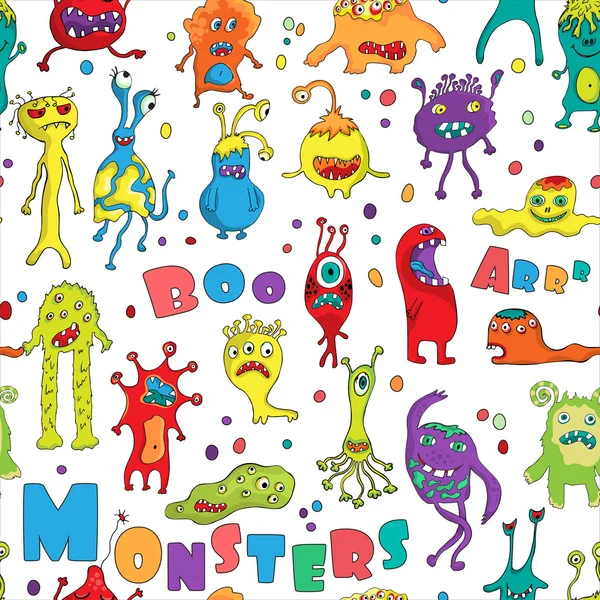 Monster seamless pattern. — Stock Vector