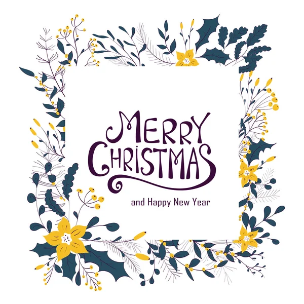 Merry Christmas greeting card. — Stock Vector