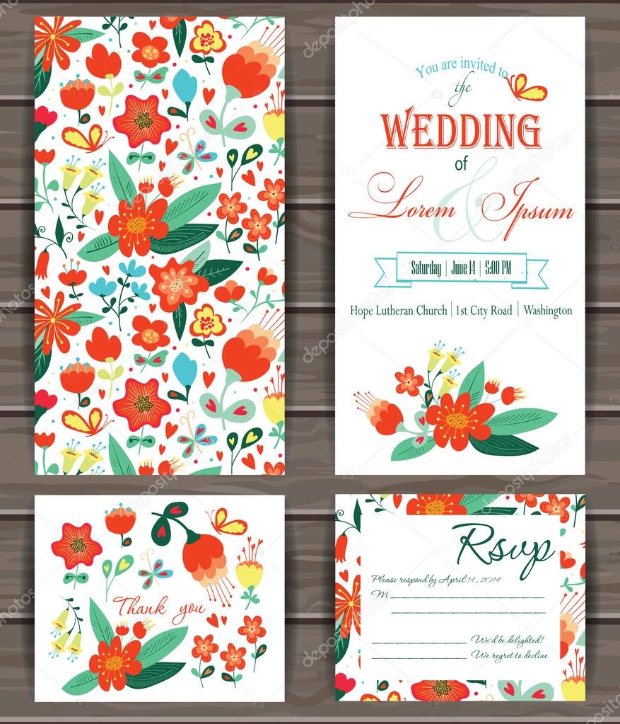 Floral vector card templates.