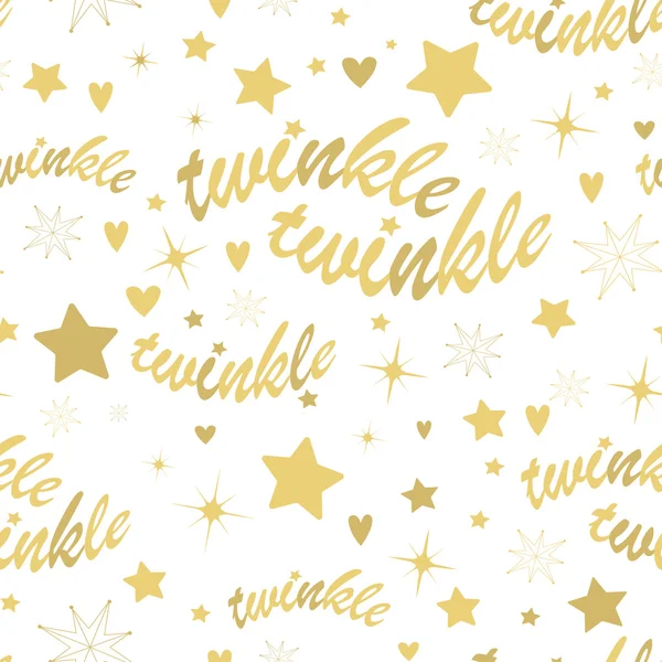 Twinkle estrellas patrón sin costura — Vector de stock