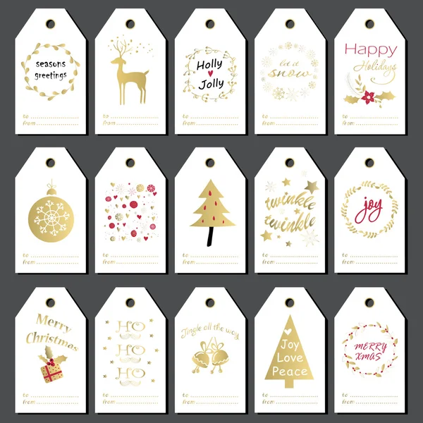 Christmas gift tags set. — Stock Vector