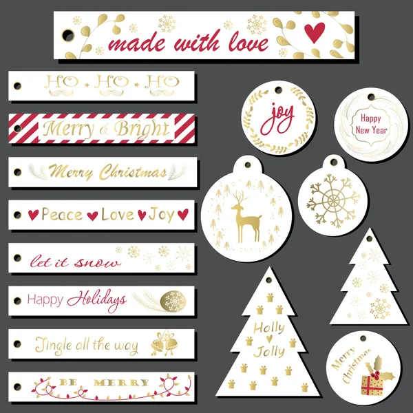 Christmas gift tags set. — Stock Vector