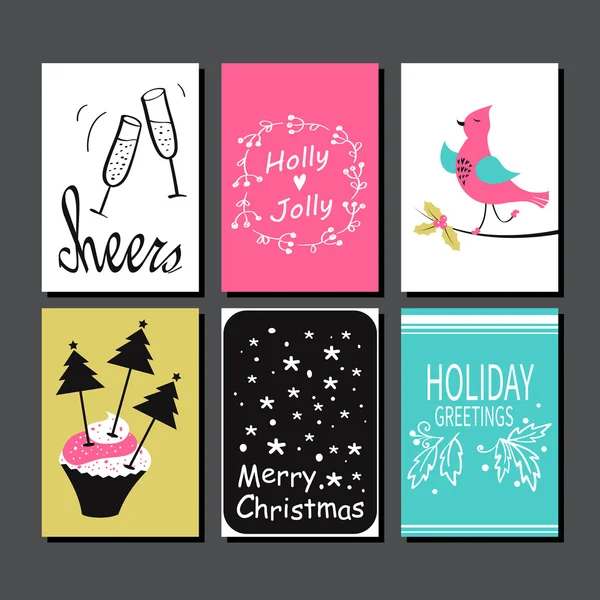 Christmas Greeting Card Collection. — Stock Vector