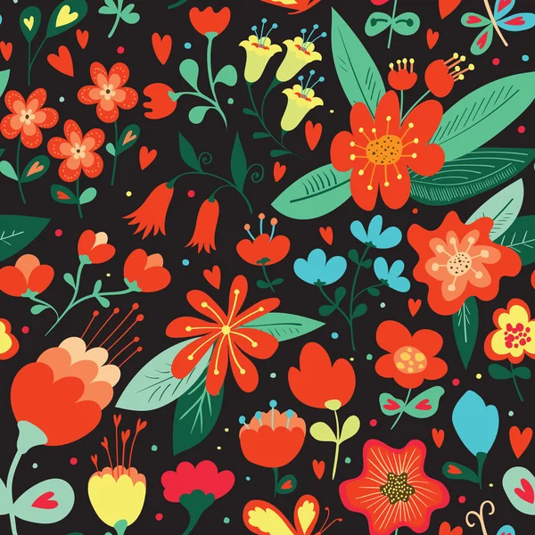 Seamless pattern with flowers — Stock Vector