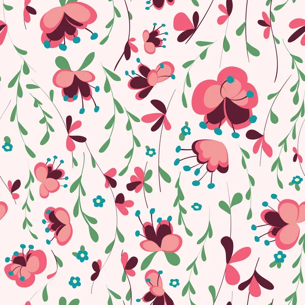 Patrón floral sin costuras — Vector de stock