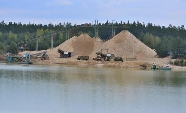 Minería de arena, cantera de arena Cep II, Bohemia del Sur — Foto de Stock