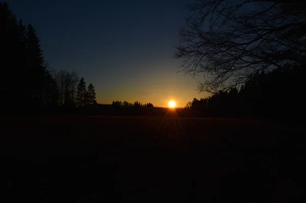 Winter sunset , southern Bohemia — Stock Photo, Image