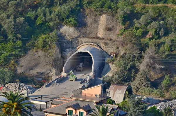 construction of a railway tunnel under the mountain, Diano Caste