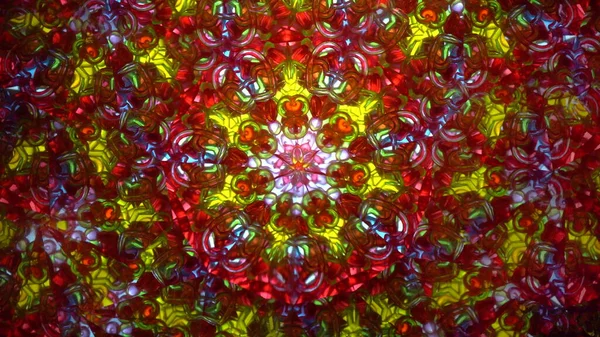 Kaleidoskop nyata dengan latar belakang abstrak. Lihat dalam fraktal berwarna. Stok Foto