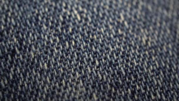 Denim fabric close up. Macro — Stock Video