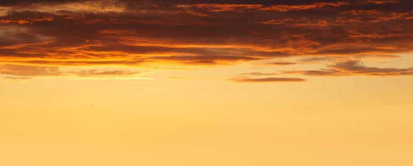 Panorama Paysage Nuageux Coucher Soleil Avec Nuages Rouges Copyspace — Photo