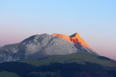 Anboto mountain at sunset clipart