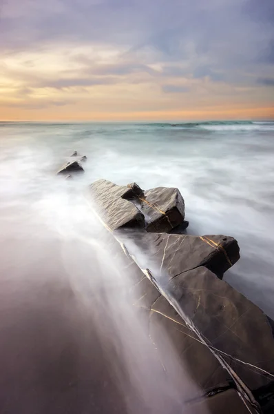Rock in Barrika beach — Stock Photo, Image