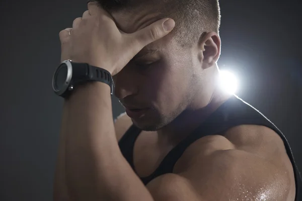 Tired man during workout — Stock Photo, Image