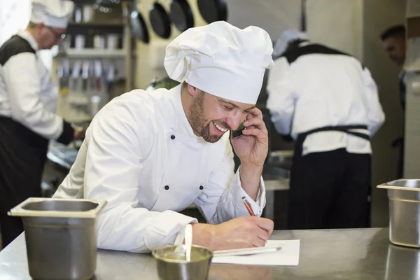 Chef in good relations with supplier — Stock Photo, Image