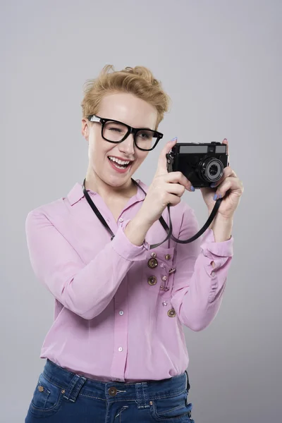 Woman making some great photo — Stock Photo, Image