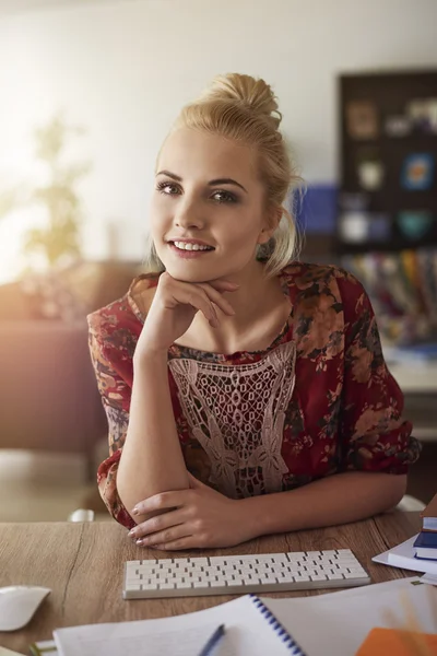 Beautiful businesswoman in her office — Stock Photo, Image