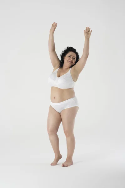 Mujer alegre en ropa interior —  Fotos de Stock