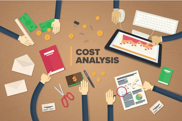 Concepto de análisis de costes — Archivo Imágenes Vectoriales
