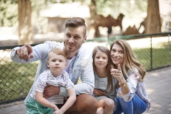 Family spending time at the zoo — Stock Photo, Image