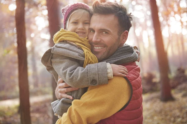Sweet little girl with daddy — Stock Photo, Image