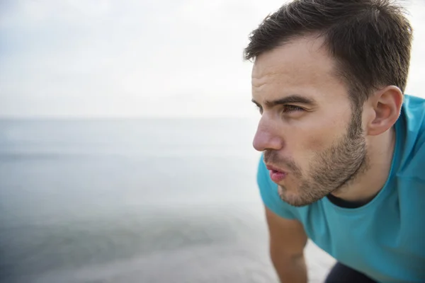 Man tired after jogging — Stock Photo, Image