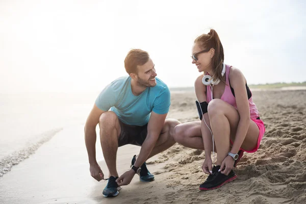 Par sig redo för den jogging — Stockfoto