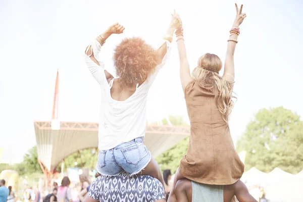 Friends having fun at the music festival — Stock Photo, Image