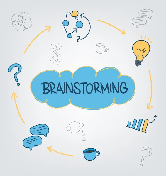 Concept d'entreprise et de brainstorming — Image vectorielle