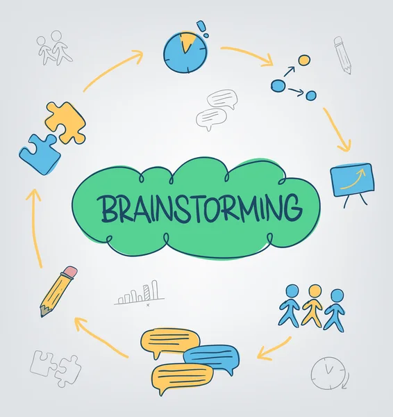 Hjernestorming og forretningskonsept – stockvektor