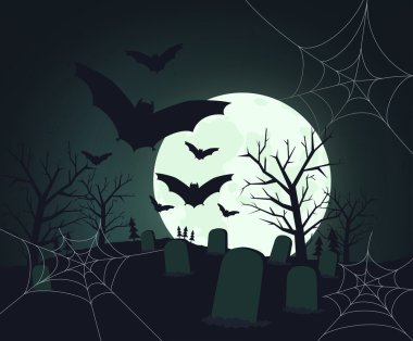 Cadılar Bayramı afiş korkunç Manzaralı 