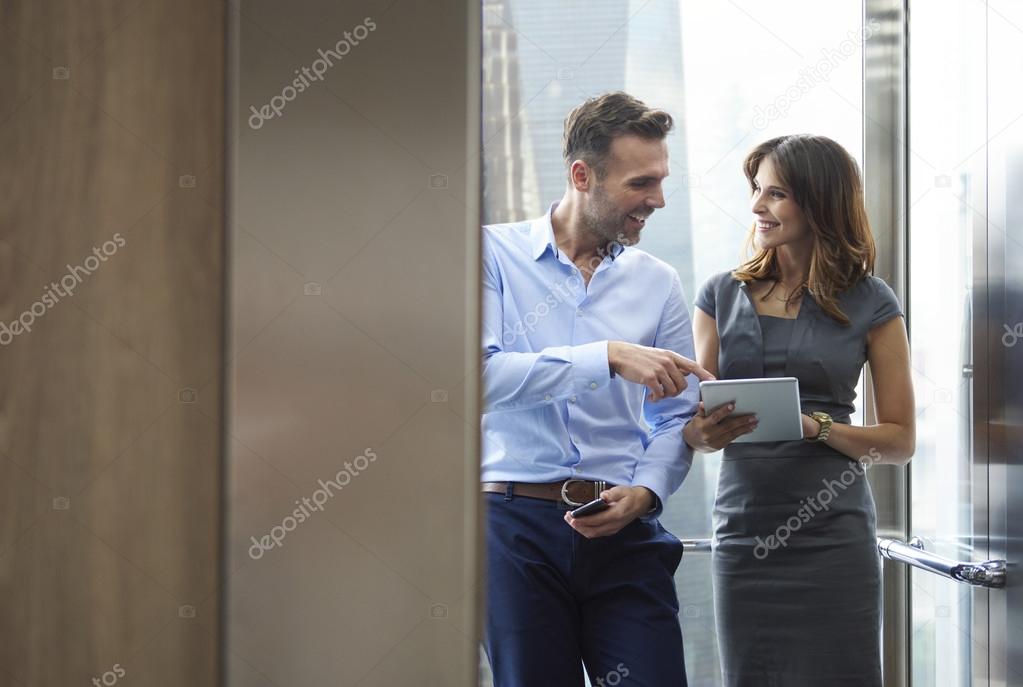business partners in modern office