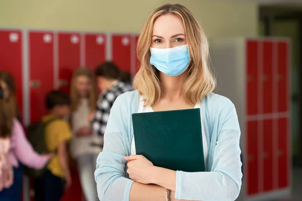 Portrait School Teacher Pandemic — Stock Photo, Image