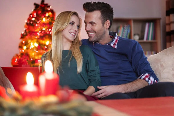 Couple in Christmas time — Stock Photo, Image