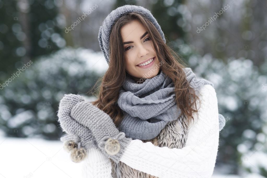 Woman enjoying the winter