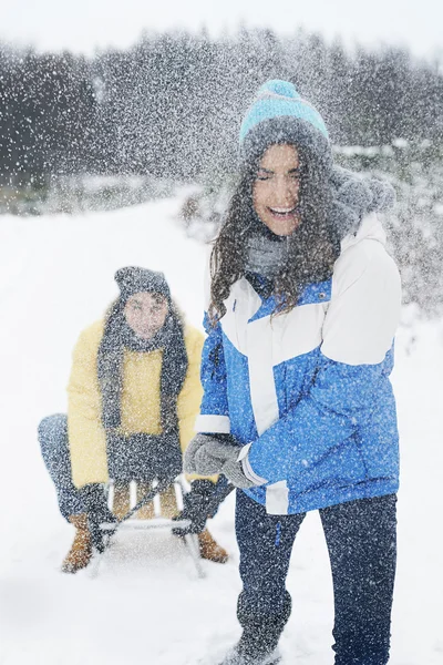 Young couple have fun — Stock Photo, Image